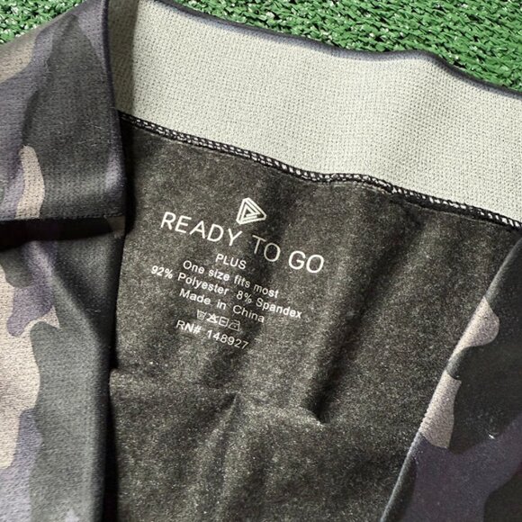 Ready To Go Super Stretch Soft Grey Camouflage Leggings Ankle Pants Size OS NEW - Picture 7 of 13